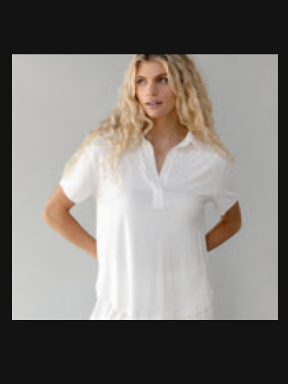 Classic Bamboo Stretch Knit Short Sleeve Polo in Ivory